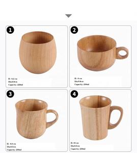 Lot de 4 tasses à thé en bois massif naturel de qualité supérieure, tasses à thé en bois tasse à café tasse à vin pour boire du thé café vin abeille tasses à thé en bois - Product Image 6