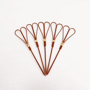 Brochettes jetables en bambou pour fruits, nœuds/boucles/cœurs, prix de gros bon marché, vente en gros, pour cocktails, fruits, barbecue, écologiques - Product Image 3