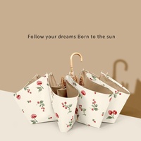 Parapluies de protection solaire pliants à 8 os pour femmes, petits parapluies avec logo personnalisé, impression colorée, design fantaisie pour adultes