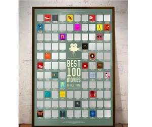 Custom 100 Films Scratch Off Poster Gecoat Papier Reizen 100 Game Landen World Map Krassen Poster