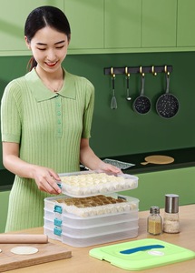 Tủ Lạnh Lưu Trữ Nhà Bếp Tổ Chức Nhựa Bánh Bao Hộp Và Chủ Với Nắp Thực Phẩm Container Cho Bữa Ăn Chuẩn Bị Đóng Băng - Product Image 4