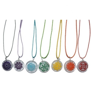 <b>Crystal</b> Quartz Seven Chakra Engraved <b>Pendants</b> | Wholesale Seven Chakra Engraved <b>Pendants</b> - Product Image 1