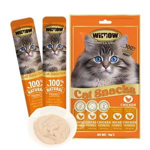 Oem Tiếng Anh Phiên Bản Mèo Dải 15G Ướt Thực Phẩm Cao Protein Thịt Bò Trái Cây Có Hương Vị Đồ Ăn Nhẹ Xử Lý Cho Khả Năng Sinh Sản Thịt Tóc Mang Đồ Ăn Nhẹ - Product Image 5