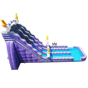 Tobogán Acuático Inflable Comercial <span class=keywords><strong>de</strong></span> 30 Pies <span class=keywords><strong>de</strong></span> Altura con Temática <span class=keywords><strong>de</strong></span> Truenos, Doble Carril, con Piscina para Niños y Adultos, Juegos Acuáticos al Aire Libre y <span class=keywords><strong>Alquiler</strong></span> para Fiestas - Product Image 2