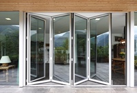 Portes pliantes NFRC AS2047 CE TOMA 96*80 pouces, aluminium noir, verre Low-e à l'argon, ouverture extérieure à droite, pour patio