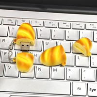 Clé USB 2.0 portable en forme de pain mignon, 128 Go 64 Go, modèle alimentaire adorable, clé USB porte-clés