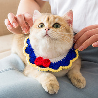 Chat mignon tricoté à la main silencieux cloche chat collier accessoires pour animaux de compagnie