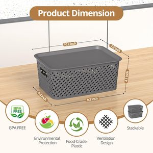 Eco-Friendly Custom Logo PP <b>Plastic</b> Storage <b>Baskets</b> Factory Wholesale for Household Use Sample Available - Product Image 2