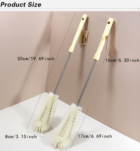 JY1605 Eco-friendly Wooden Pole Long Wooden Hanger with Pure Water <strong>Bottle</strong> <strong>Brush</strong> Made From PP Material 70g - Product Image 2