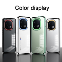 Coque de protection magnétique élastique en métal pour vivo IQOO 13 5G 6.82" avec protection d'objectif en PC dépoli transparent et coque arrière