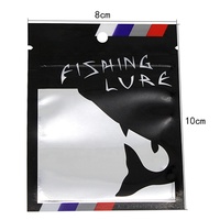 Sacs plats personnalisés pour leurre de pêche en plastique sac d'emballage en plastique sac d'emballage refermable pochette étanche à l'eau avec fenêtre transparente pour ver