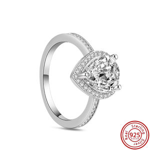 Anillo de Boda de Lujo para Mujer, Original, Brillante, 100% Plata de Ley 925, Chapado en Platino, con Circonita, Sol, Luna, Pluma, Lazo y Corazón - Product Image 4