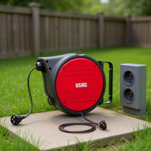 Enrouleur de câble d'extension Usag 20m avec prise et fiche pour usage extérieur - Product Image 3