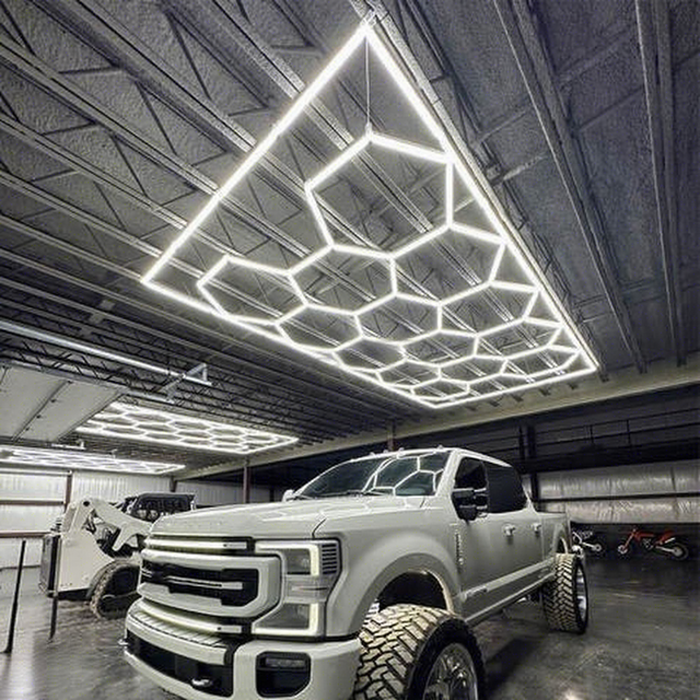 Hexagonal LED Lights Car Details Lights for Store and Garage 14 Grid Honeycomb Lights