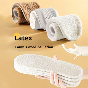 Semelles intérieures unisexes en laine d'agneau en latex, chaudes pour l'hiver, épaisses, douces et confortables, absorbant les chocs, pour bottes et chaussures, 1 paire - Product Image 5