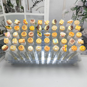 Cepillo de pestañas de pan de panadería de dibujos animados lindo con tubo cepillo de tubo de limpieza varita Spoolie varitas de rímel de purpurina desechables al por mayor - Product Image 2