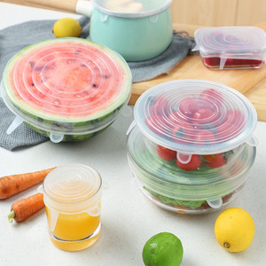 6 pièces de couvercles alimentaires réutilisables en silicone pour la conservation des aliments frais, couvercles hermétiques en silicone, couvercles extensibles sous vide, emballages alimentaires - Product Image 2