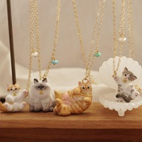 Kalung Liontin Tetesan Minyak Seri Hewan Kucing Lucu Bahan Stainless Steel Comiya 2026, Perhiasan Fashion Wanita OEM