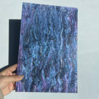 Feuille d'acrylique moulée à finition marbrée Galaxie Ciel Étoilé Violet pour accessoires capillaires, porte-clés, boucles d'oreilles et bijoux