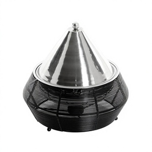 Chauffe-plat en métal de haute qualité, forme ronde, vaisselle design, cocotte classique, élégante et raffinée, marmite en métal. - Product Image 1
