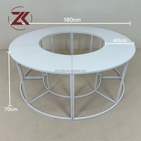 Table de présentation incurvée ZKAI pour mariage en extérieur, structure métallique blanche en forme de S, table de dessert serpentine pour décoration de fête