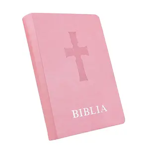 Custom Pink Popular Favorable High Quality Low Price PU Leather King James Version Books Bible Printing Bible