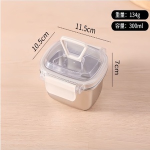 Stainless Steel Food <b>Storage</b> <b>Containers</b> Rectangle <b>Stackable</b> With Plastic Lids For Kitchen Meal Prep And Travel - Product Image 3