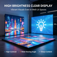 Écran LED de piste de danse 4K étanche, couleur intégrale, facile à assembler, Adobe RGB 90%, lisible en plein soleil, garantie 2 ans, sol mobile
