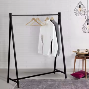 OEM ODM Porte-vêtements personnalisable 47.2 ''en métal et bois Porte-vêtements pliable et autoportant simple pour le salon et la salle de bain - Product Image 1