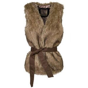 Mode <span class=keywords><strong>femme</strong></span> Automne et Hiver Chaud Court <span class=keywords><strong>Fausse</strong></span> <span class=keywords><strong>Fourrure</strong></span> Gilet Gilet <span class=keywords><strong>Veste</strong></span> avec Ceinture - Product Image 1