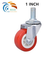 Roulettes pivotantes en plastique, 25mm, 30mm, 40mm, lumière rouge, avec verrou de frein, roulettes multidirectionnel universelles