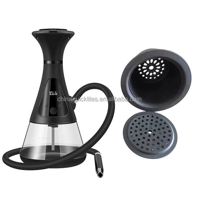 20000mAh Fast Heating Quick Heat Temperature Control Adjustable Heat Electric LED Shisha Hookah E-hookah with Color Changing LED