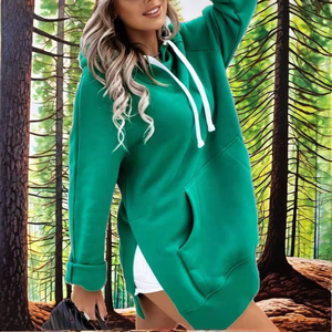 Womens <b>Hoodies</b> Blank Pullover <b>Fleece</b> Hooded Sweatshirt <b>Oversized</b> Long Sleeve Heavyweight Cotton Plain Ladies <b>Hoodies</b> - Product Image 2