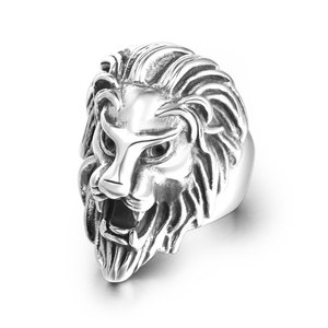 Lion Head <b>Ring</b> <b>Titanium</b> Steel Men's Animal Design SA872 Jewelry Gift - Product Image 1