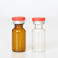 Flacons tubulaires en verre ambré pharmaceutique pour injection, 2 ml, 5 ml, 10 ml, 15 ml, 20 ml, 30 ml