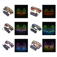 Lunettes de soleil lumineuses à LED, verres lumineux fluo scintillants pour Halloween, fête de noël, fournitures de Festival, Costumes