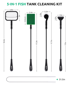 Conjunto de Ferramentas Profissionais para Limpeza de Aquários Seaoura SR-517 <span class=keywords><strong>5</strong></span> em 1 com Raspador de Aço Inoxidável e Escova Flexível para Tubos - Product Image 3