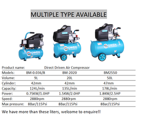 Compresseur d'air portatif lubrifié par conception spéciale d'entraînement de vis de piston refroidi par air de 220V vitesse de 2800 <span class=keywords><strong>R</strong></span>/Min conduite directe - Product Image 5