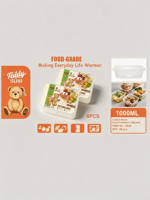Boîte à lunch jetable carrée en PP de qualité alimentaire 1000 ml, récipient alimentaire micro-ondable anti-fuite, 8 pièces