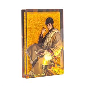 Porte-clés personnalisé en sable mouvant liquide, breloque en acrylique personnalisée, aimants de réfrigérateur magnétiques à paillettes - Product Image 2