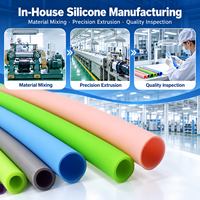 Tuyau en silicone extrudé flexible de couleur personnalisée OEM avec diamètre, épaisseur de paroi et longueur sur mesure
