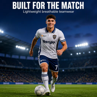 Tenue de football personnalisée Beryla pour clubs, unisexe, motif Aigle Flammant, transfert thermique, séchage rapide, maille respirante, vêtements de sport pour équipes 100%