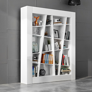 Armoire à dossiers irrégulière, élégante, laquée blanche, armoire de rangement de bureau, bibliothèque minimaliste moderne, armoire à dossiers créative - Product Image 1