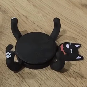 New Cute Cat Coasters 3D Printing Black Cup Holder Desktop Ornaments