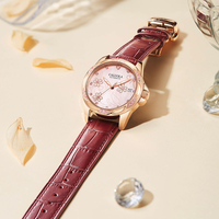 Montre mécanique automatique de luxe pour femme Caluola ODM/OEM, analogique, verre saphir, bracelet en acier inoxydable 18 mm, boîtier 35 mm