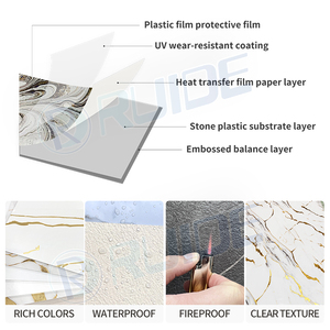 Dalles <span class=keywords><strong>de</strong></span> marbre <span class=keywords><strong>PVC</strong></span> haute brillance UV pour la décoration intérieure des hôtels, bureaux, salons - Décoration <span class=keywords><strong>murale</strong></span> écologique et imperméable - Product Image 4