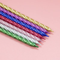 Velas de Cumpleaños en Espiral Metálicas Color Cebada, 6 Piezas, Elegantes Adornos para Pastel con Diseño de Espiral para Cumpleaños, Bodas, Año Nuevo, Decoración del Hogar