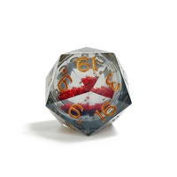 Ensemble de dés D&D en résine à noyau liquide polyédrique rouge avec boîte cadeau de 7 pièces, écologique et durable pour les jeux de Dungeons & Dragons