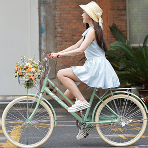 Vélo de <span class=keywords><strong>ville</strong></span> confortable pour femmes, vélo pour dames de <span class=keywords><strong>24</strong></span>/26 <span class=keywords><strong>pouces</strong></span> avec selle réglable pour une utilisation quotidienne par les adultes - Product Image 5