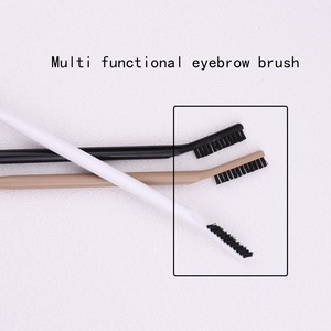 Cepillo de doble punta para <span class=keywords><strong>cejas</strong></span> y rímel con mango de plástico en colores blanco, rosa y negro, para uso de marca privada, venta al por mayor - Product Image 5